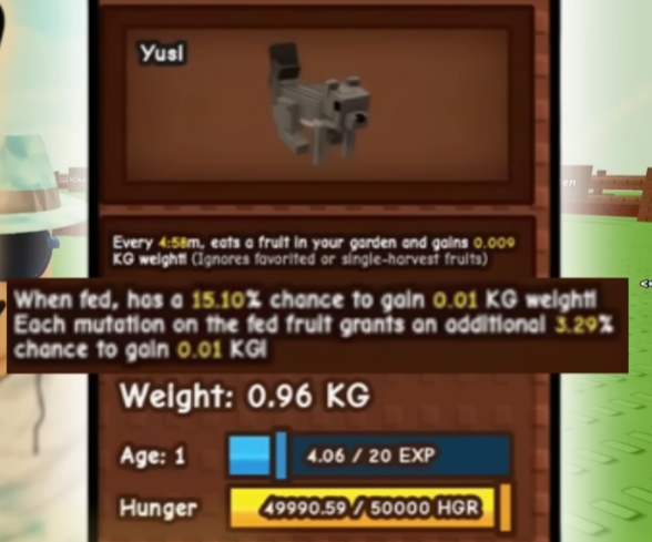 grow a garden new pet yusi